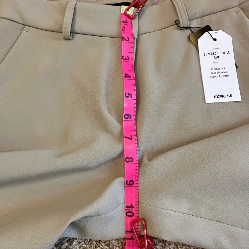 NWT Express Beige/Taupe Mid Rise Boot Supersoft Twill Pant - 4R - Picture 12 of 16